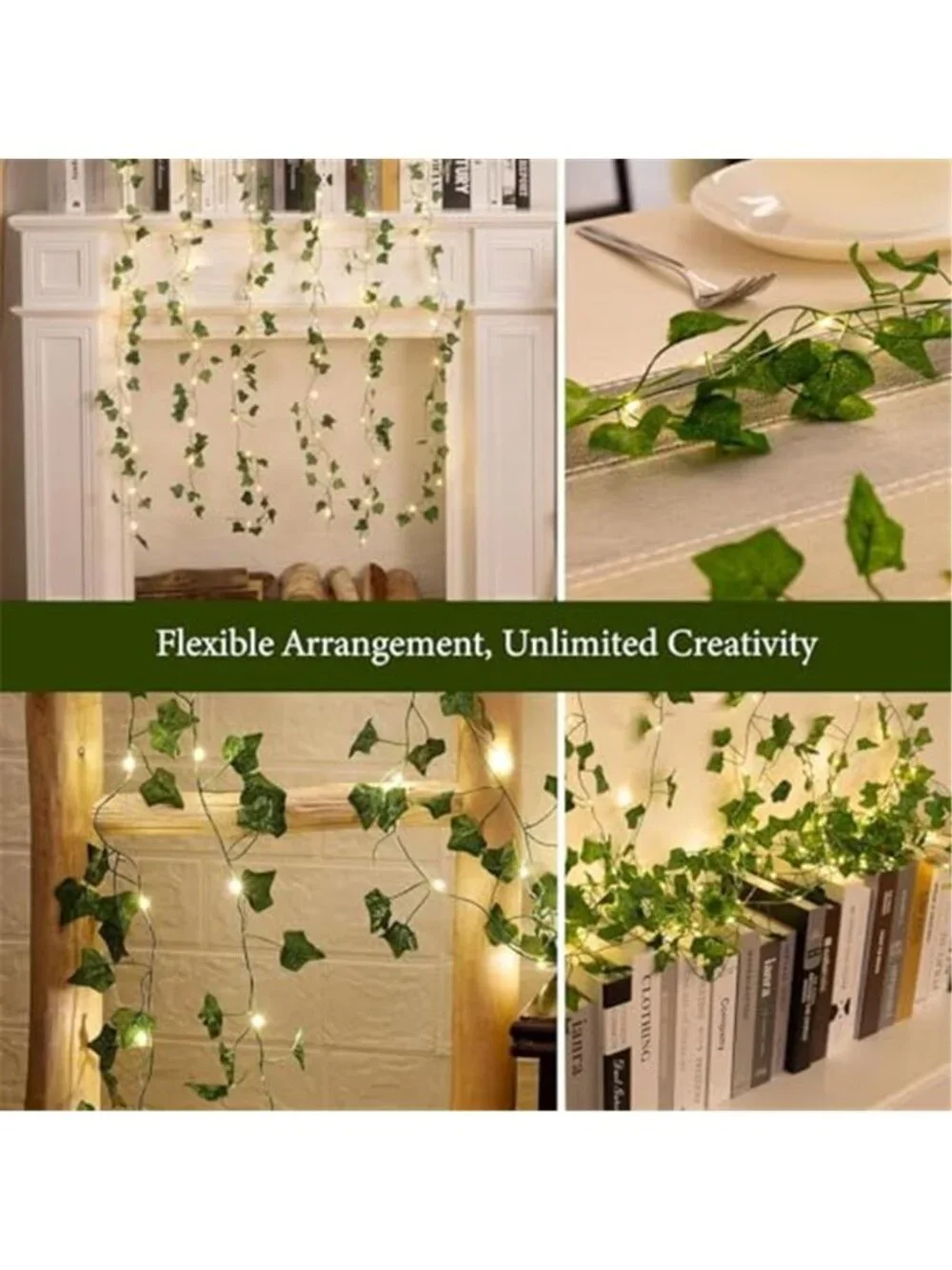 Ivy Vine String Lights LED Fairy Lights Room Decor Bedroom Wall Hanging Decor